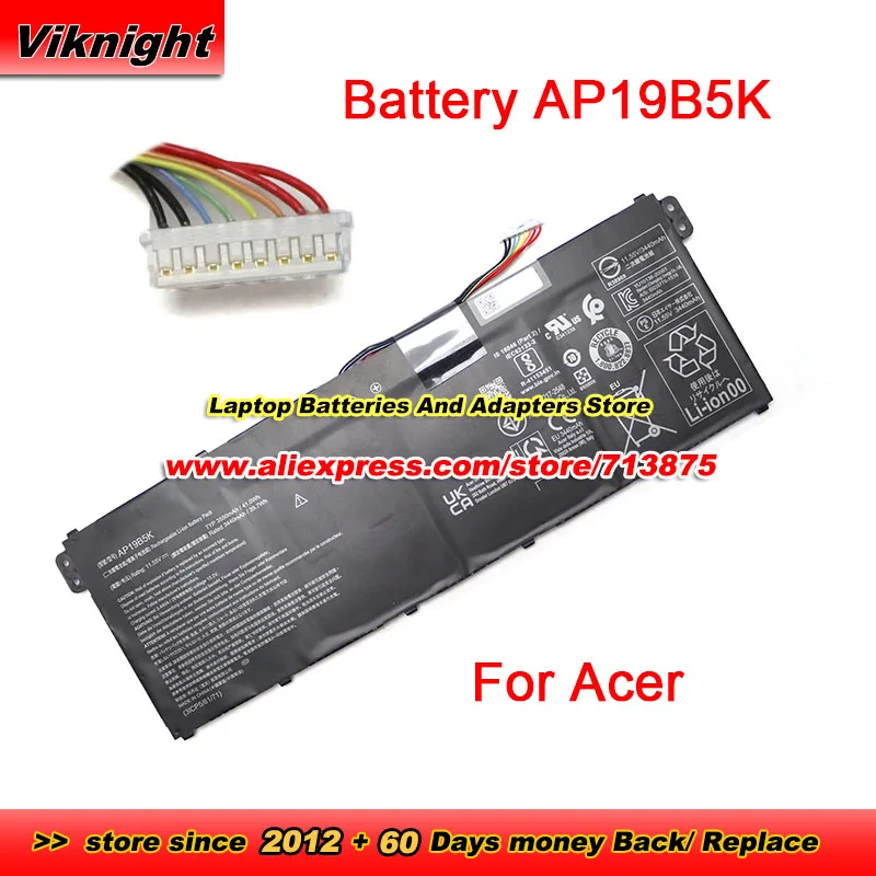 New Battery AP19B5K 3ICP5/61/71 For Acer CHROMEBOOK 314 Chromebook Spin 311 Series Li-Polymer 11.55V 3550mAh 41Wh