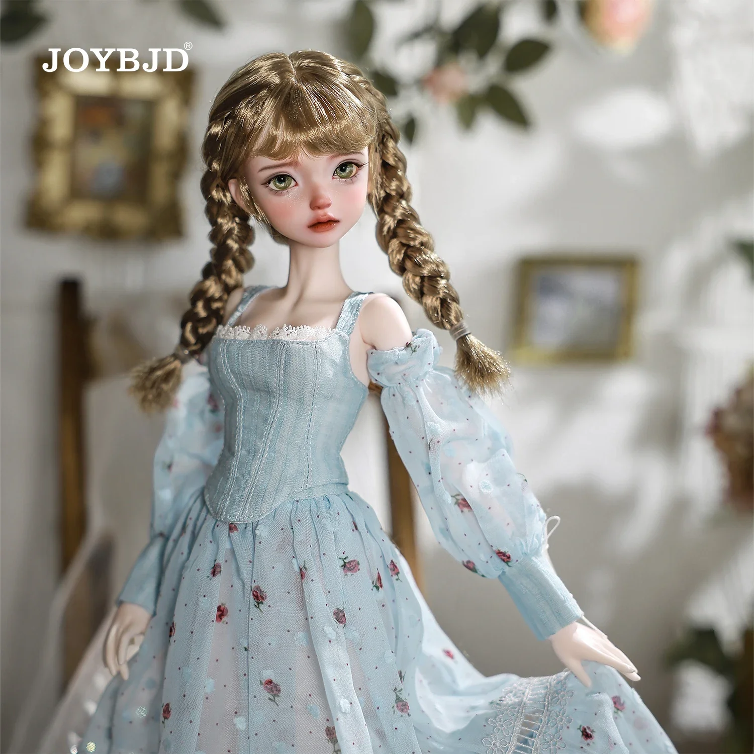 Joybjd Beeno B Bjd Puppe 1/4 Komplettset mit Granatkörper Mid-Century Blue Spring Pastoral Style für weibliche Puppe mit Kugelgelenk Bjd