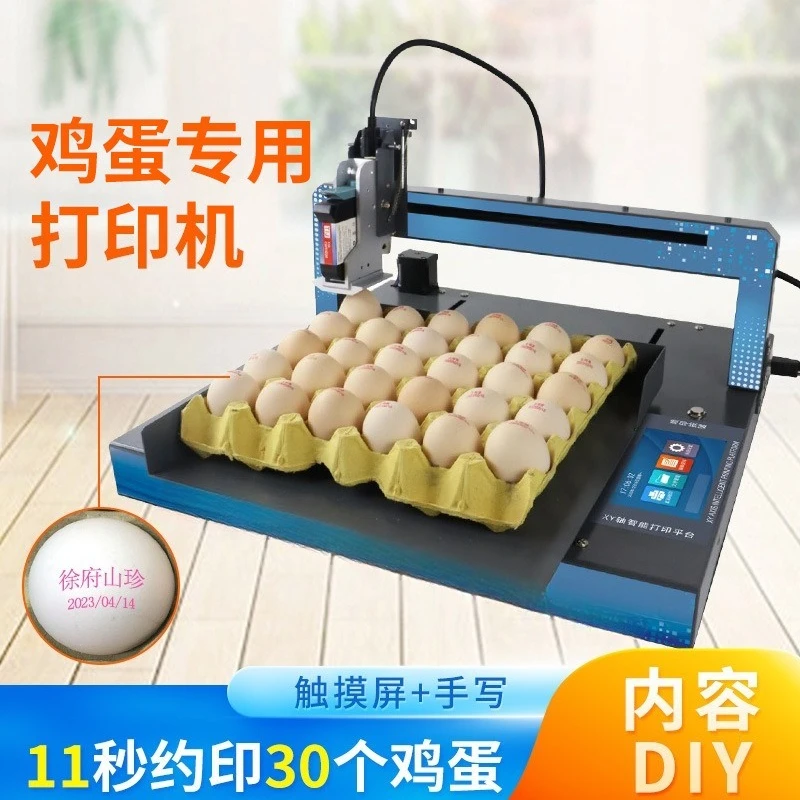 Automatic assembly line egg printer production date batch number trademark text egg special printing inkjet printer