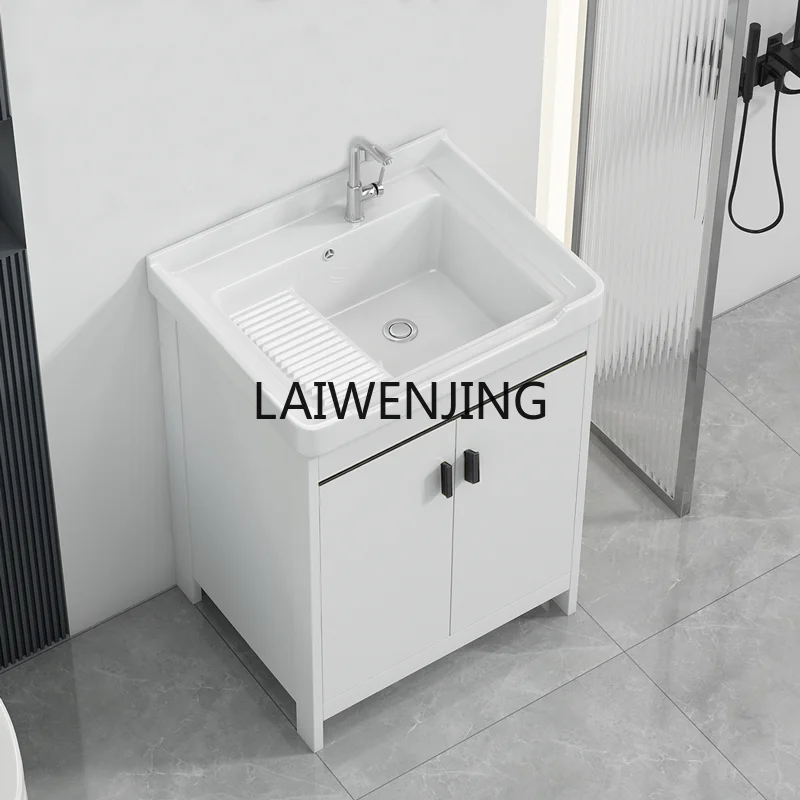 SGF laundry cabinet with rubbing board combination ceramic laundry basin sink floor