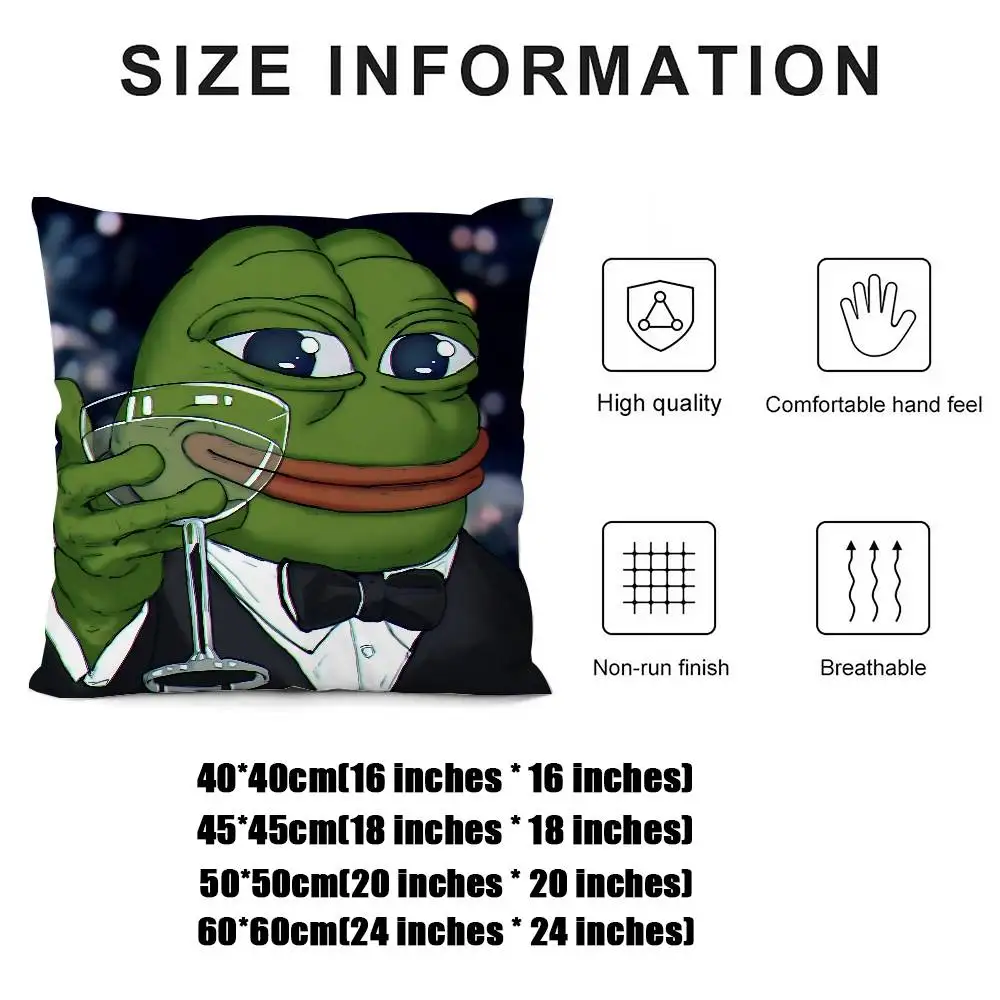 مضحك P-Pepe الضفدع حزين كيس وسادة رمي غطاء وسادة الشمال خمر نمط وسادة تغطي غرفة المعيشة المنزلي أريكة الأريكة مقعد ديكور