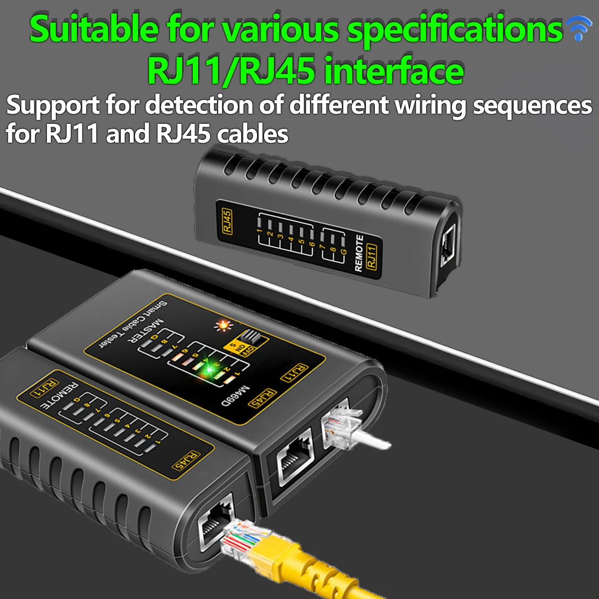جهاز اختبار محلل الشبكة الاحترافي M469D كابل lan RJ45 RJ11 RJ12 CAT5 UTP LAN كابل اختبار أداة إصلاح الشبكات أيضًا