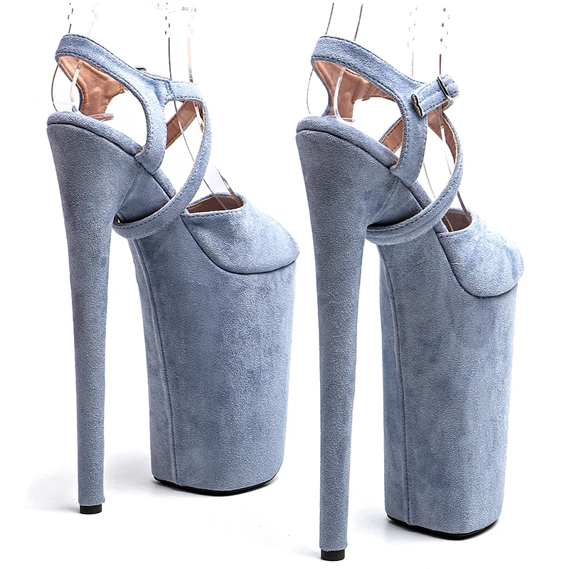 Leecabe 26CM/10inche Suede upper Open Toe High Heel platform sexy exotic party sandals Pole Dance shoes