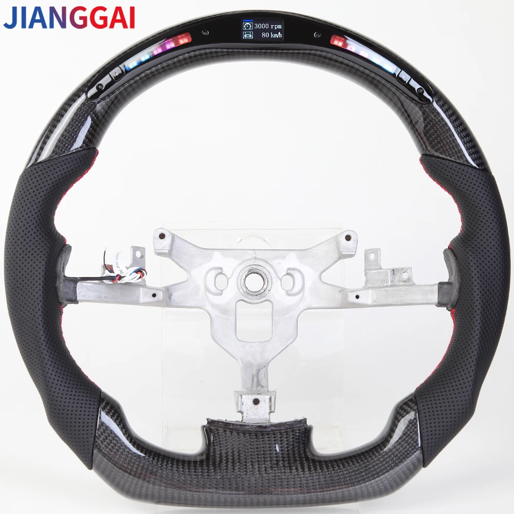 

Customized Car Leather Carbon Fiber Racing Steering Wheel LED Racing SPORT For Chevrolet Corvette C6 2005-2011