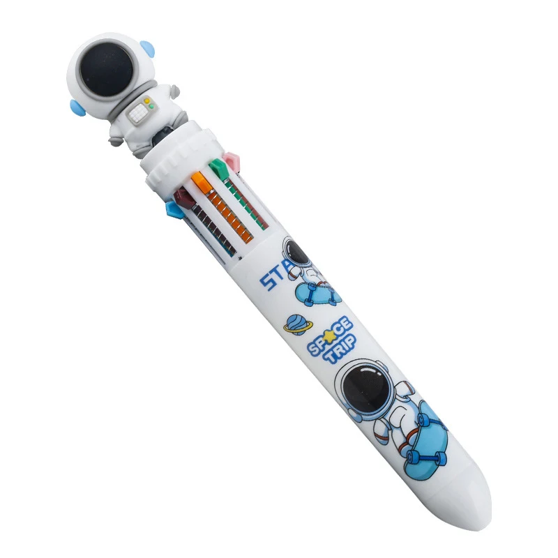 Penna a sfera astronauta penna a pressione a 10 colori pressa per scuola elementare penna multicolore con penna neutra penna multicolore