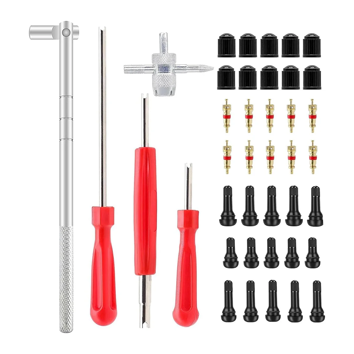 Valve Stem Puller Installer Tool, Single Head Tire Valve Core Remover Installer Tool(40Pcs)