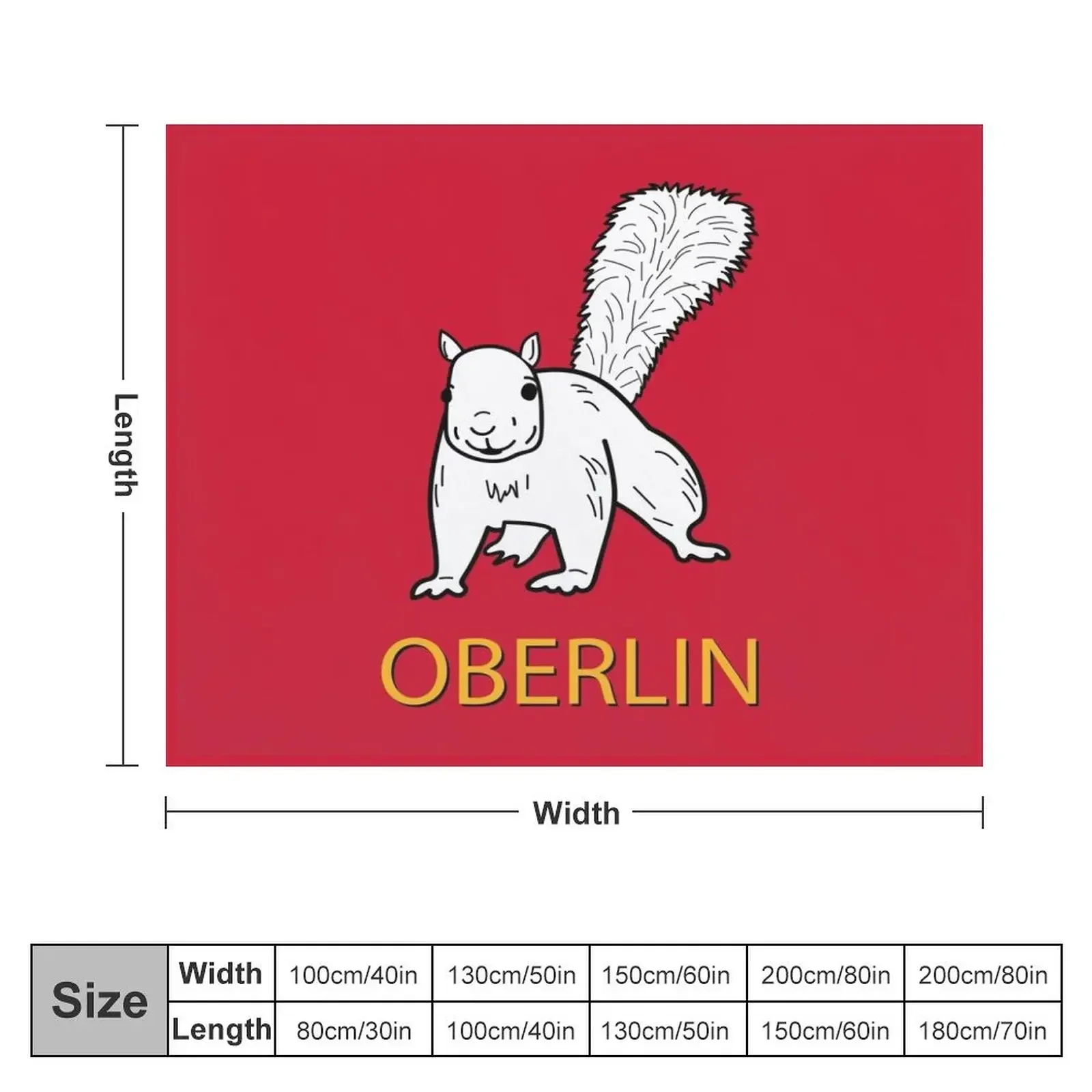 Cute Oberlin White Squirrel Throw Blanket anime Luxury St Blankets