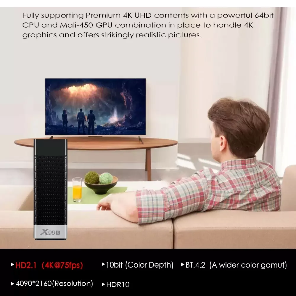 X96S Android 9 TV Stick Dual-wifi Usb Smart Mini Android TV Box S905Y2 2GB 16GB 64bit 4K Ultra HD HDR 2.4G/5.8 Quad Core X96