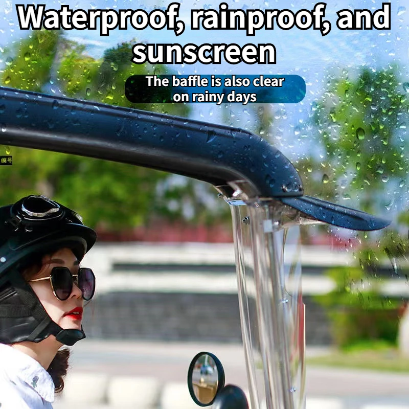 Umbrella Electric Bicycle/Motorcycle Canopy Anti-Windshield Rain Rearview Mirror Installation Electric Bike Umbrella With Tools