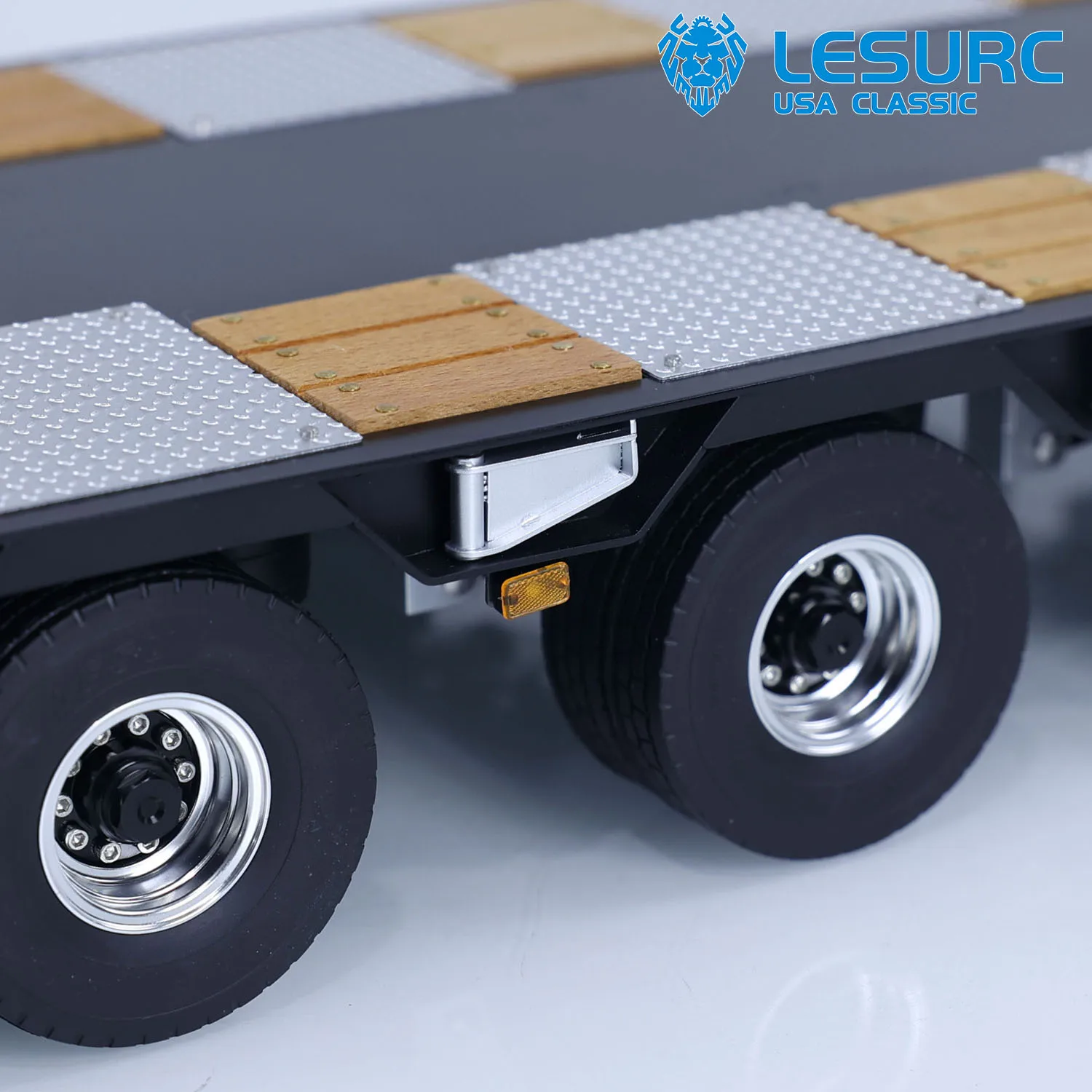 Metal LESU Trailer W/ Electric Hydraulic Lifting Light System For 1/14 Model RC Dumper Tractor Car Toys Assembled Painted Parts