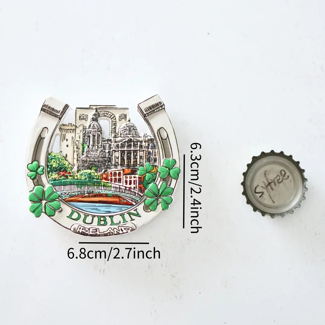 قطعة واحدة، مغناطيس ثلاجة دبلن، مغناطيس ثلاجة دبلن ذات المناظر الطبيعية الخلابة، مغناطيس ثلاجة أيرلندا، مغناطيس ثلاجة ذو أربع أوراق البرسيم ذات المناظر الطبيعية الخلابة، أيرلندية