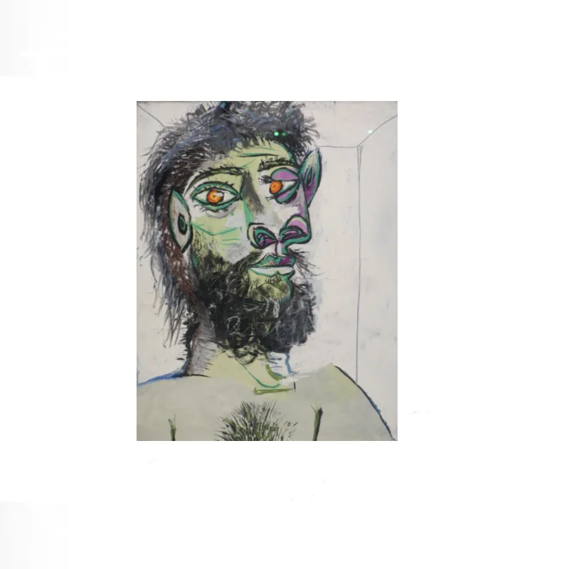 Head of a Bearded Man, 1938. Picasso-Paris, Art Print Canvas Poster, Living Room Decor, Home Wall Picture