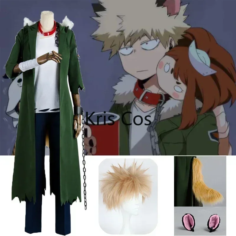

FC6Anime Boku no Hero Academia Academ Katsuki Bakugou Cosplay Costume Halloween Full Sets with wig@FC8！