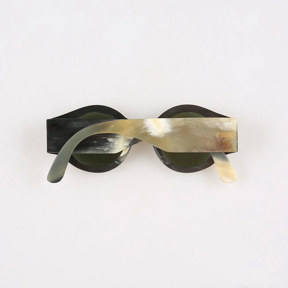 Women Sunglasses Men Handmade Black White Horn Prescription Man Women Eyeglass Glasses Frames Unique Vintage Round Sunglass