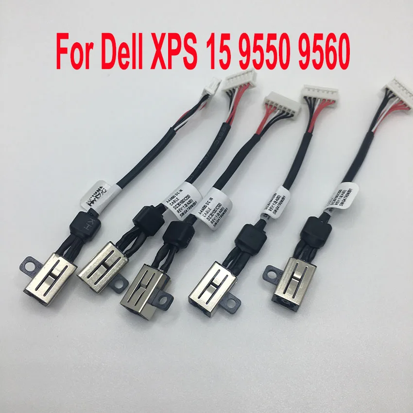 5-50Pcs New Hot Sale DC Power Jack Charging Port Socket For Dell XPS 15 9560 9550 Black Computer Connection And Connector