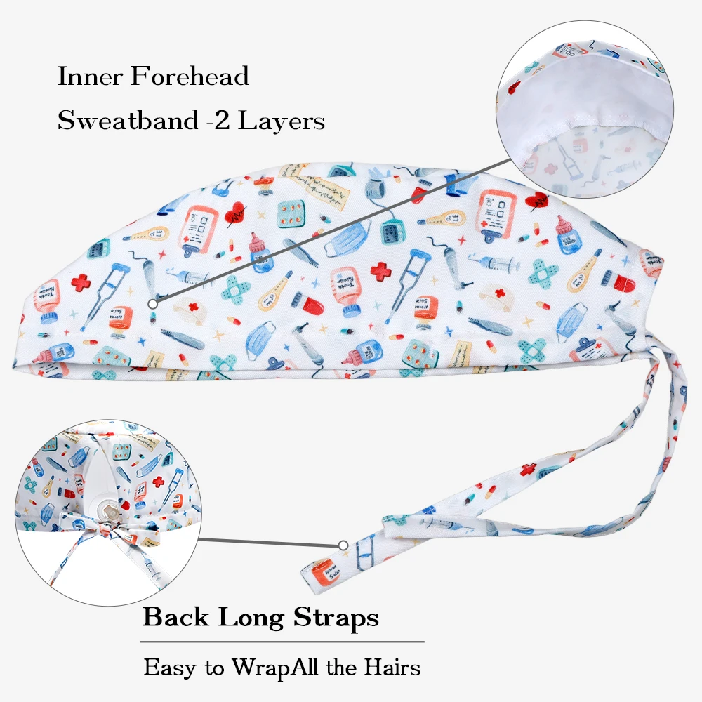 Hommes femmes gommage casquettes réglable médecin infirmière chirurgie Chef casquette vêtements de travail chapeau anti-poussière casquette de travail dentiste vétérinaire chapeau d'allaitement