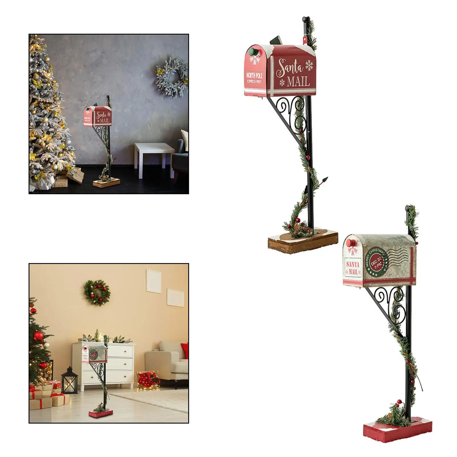 Christmas Santa Mailbox Decorative, Unique, Convenient Letter Box Christmas Decoration for Xmas Room Home Holiday