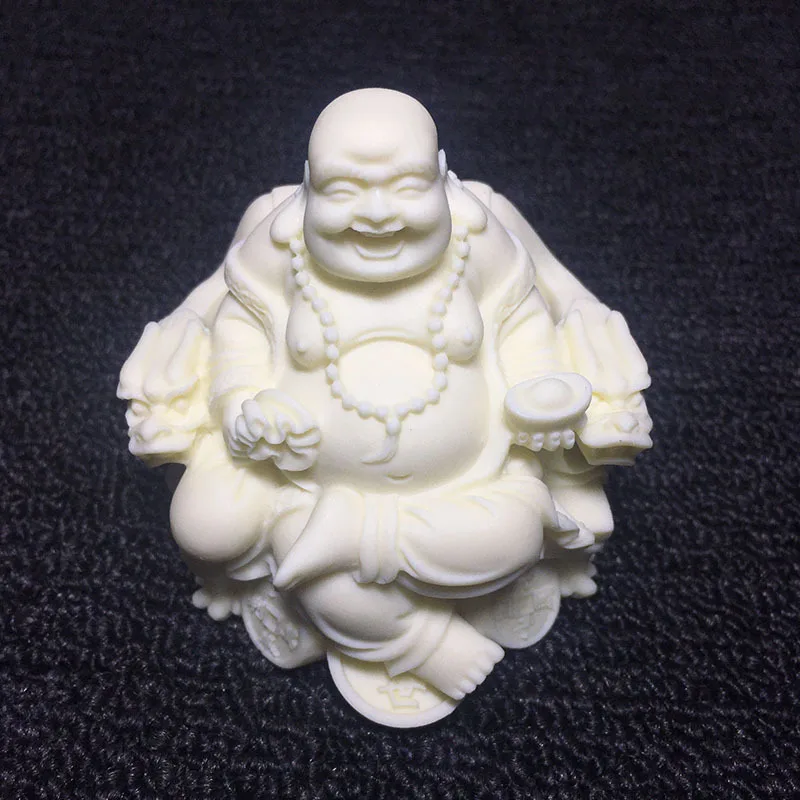 

Ivory Nut Carving Sitting Wealth Money Big Belly Maitreya Buddha7*7*8cmDesktop Living Room Wooden Craftwork Ornaments