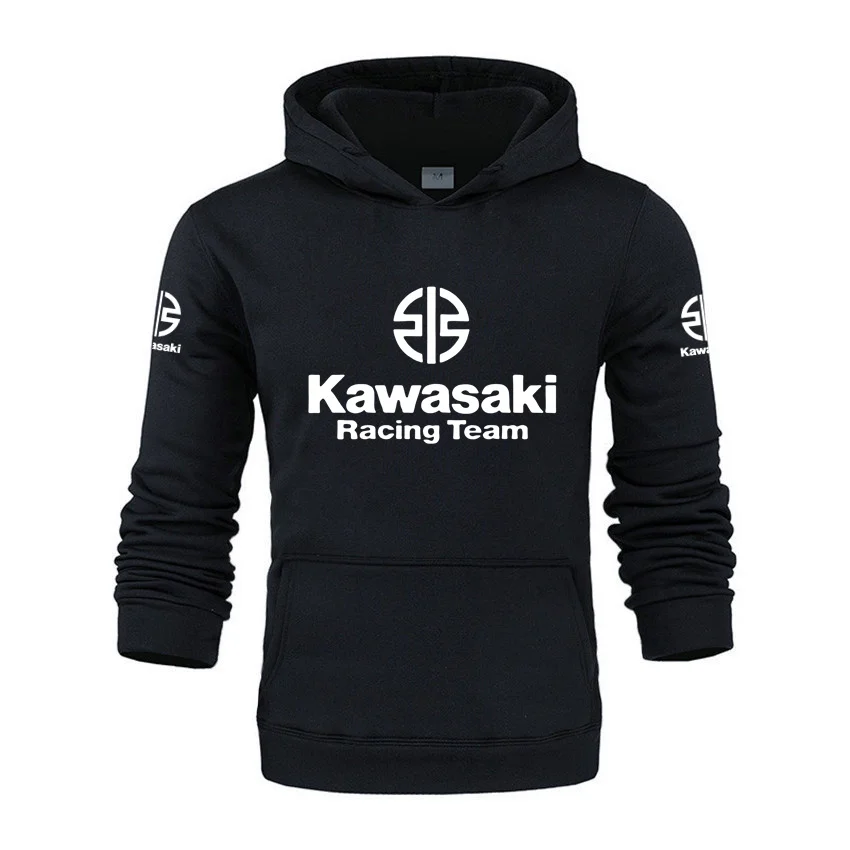 

Kawasaki Racing Team Youth Sportswear 2025 Autumn/Winter Men's and Women's Long sleeved Hoodies Black Grey Sportswear