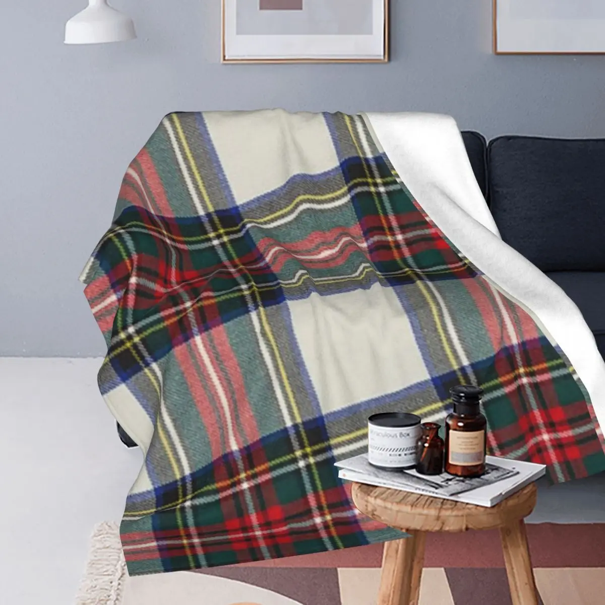 Stewart Dress Scottish Tartan Blankets Flannel Warm Throw Blanket Sofa Throw Blanket For Couch Bedding Outdoor Throws Bedspread