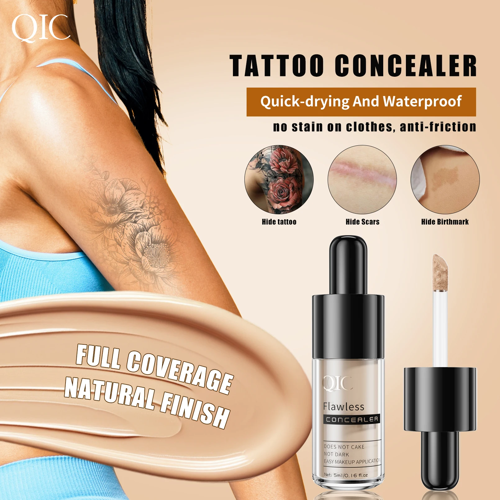 Multi-use Concealer Foundation Cream Hydrating Full Coverage for Blemishes Dark Circles Contour Highlight Face Makeup