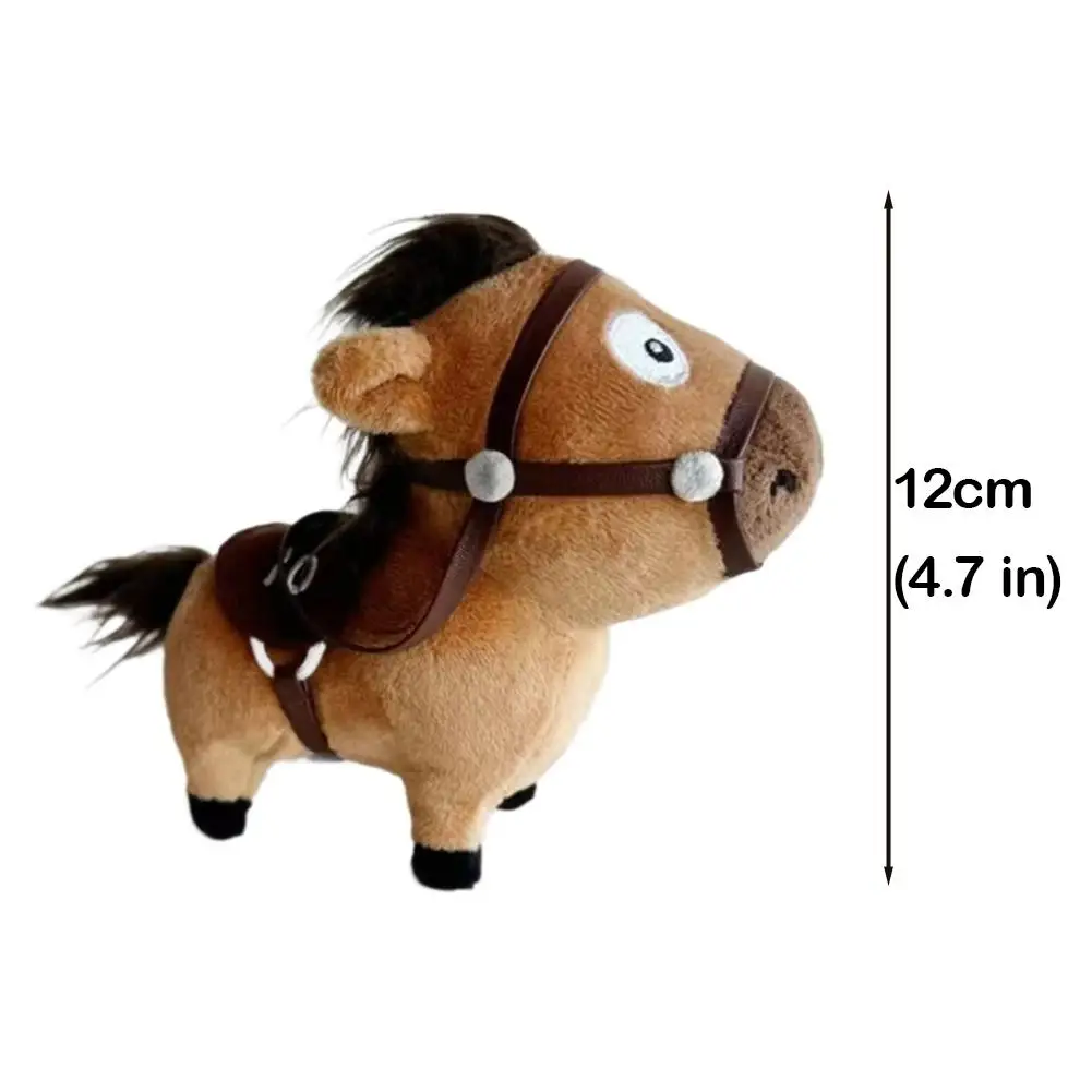 Cute Plush Horse Keychain Cartoon Horse Stuffed Doll Pendant Backpack Hanging Decoration Key Holder Christmas New Year Gifts