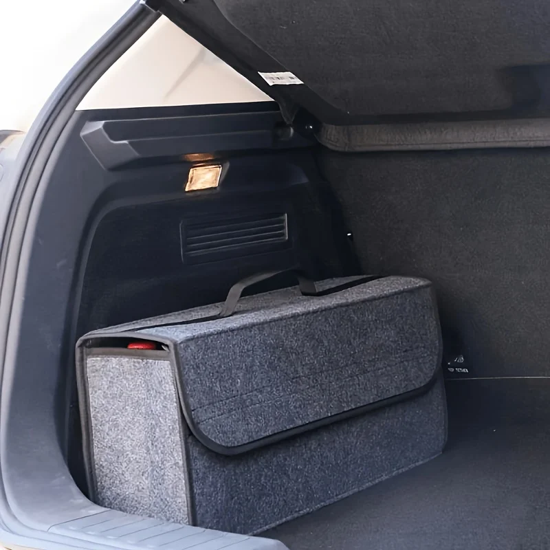 Foldable Felt Trunk Organizer – Portable Car Storage Box, Durable Material, Fits Cars, SUVs, Trucks & Desk Use