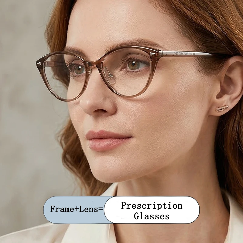 

Brand Design Women Cat Eye Small Frame Photochromic Prescription Glasses Anti Blue Light Hyperopia Myopia Astigmatism Eyewear