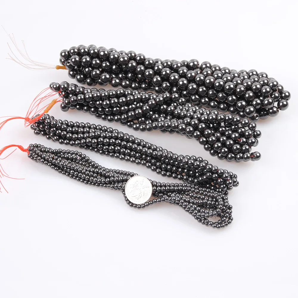 Magnetic and Non-magnetic Hematite Round Loose Beads for Jewelry Making DIY Bracelet Necklace Earrings Hematite Accessories