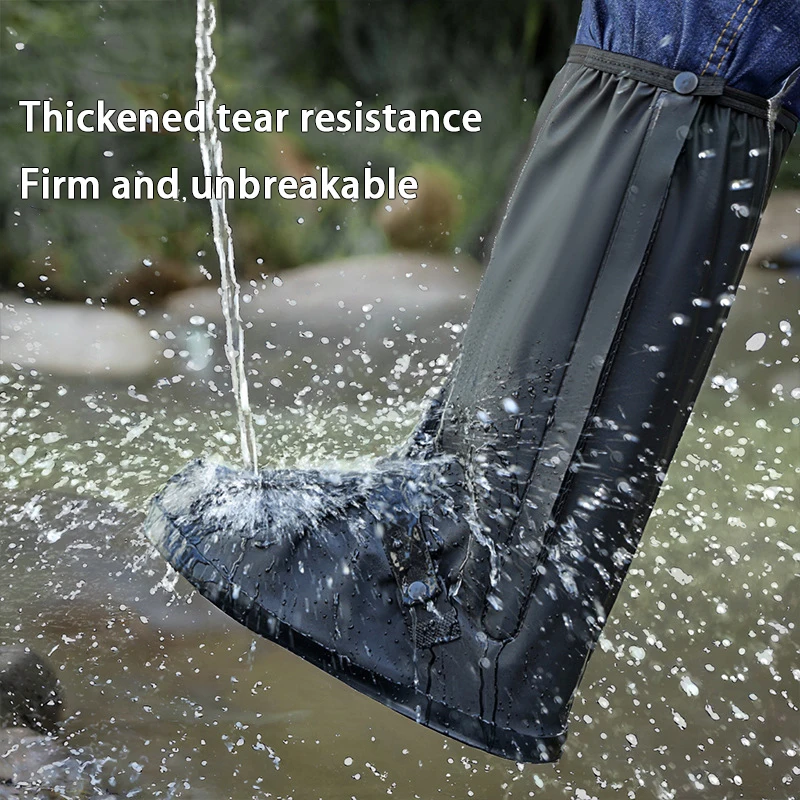 Reusable Tall Waterproof Rain Shoe Covers Non‑Slip Wear‑Resistant Overshoes Protector for Men Women Outdoor Cycling