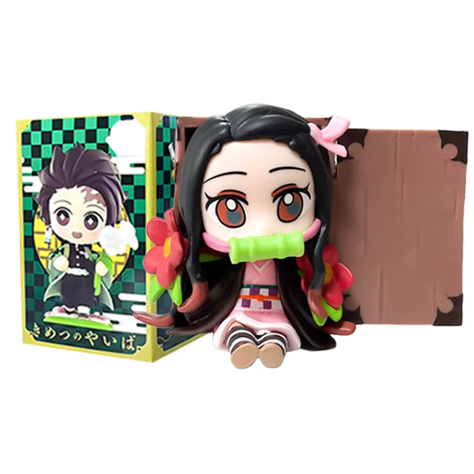 Demon Slayer Tanjiro Kamado Nezuko anime cartoon figuur blinde doos creatieve gepersonaliseerde standbeeld model ornament verrassing geschenkdoos - afbeelding 1