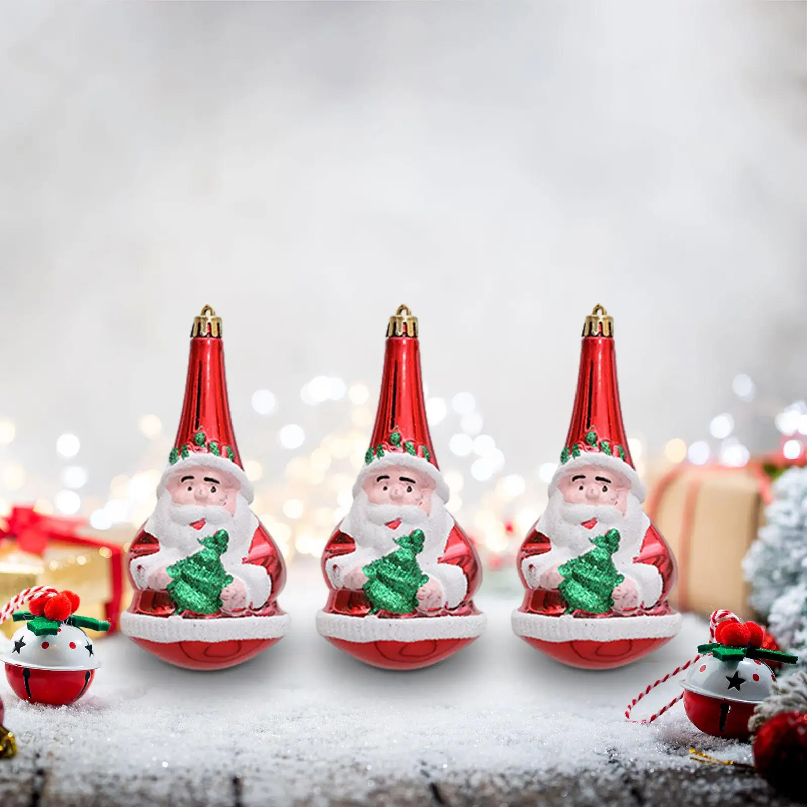 

3 Pieces Christmas Tree Ornaments Christmas Tree Decor Party Favor Pointed Hat Old Man Pendants for Shopping Mall Living Rooms