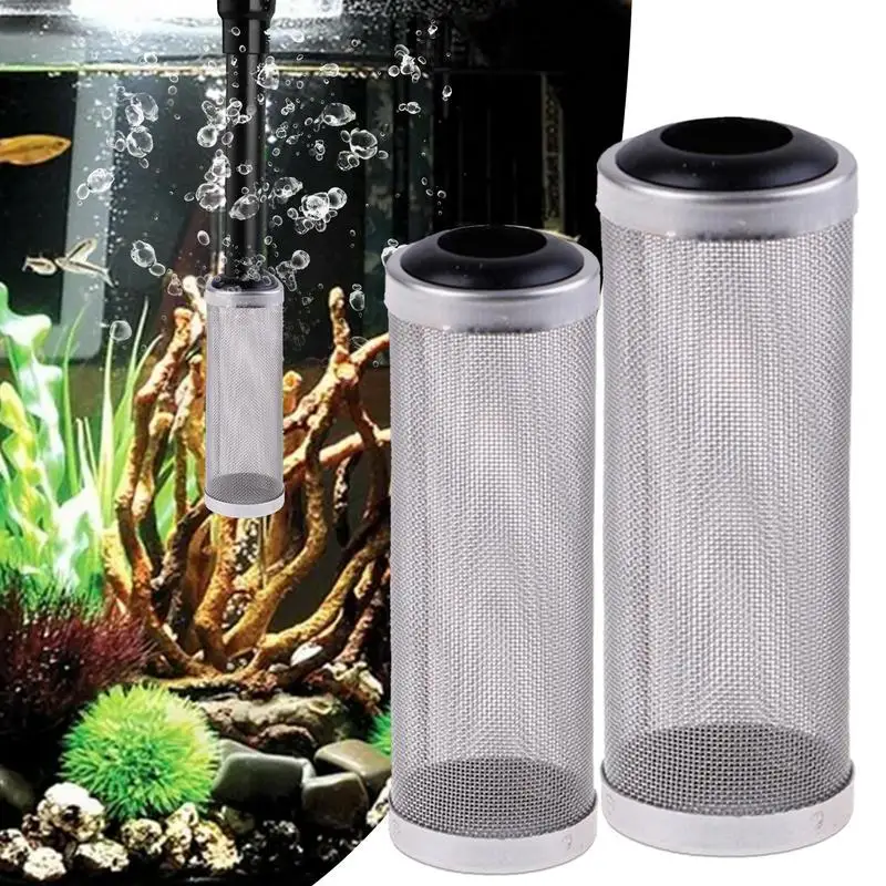 12/16mm Aquarium Inflow Inlet Filter Stainless Steel Sleeve Mesh Shrimp Nets Guard Fish Tank Filter Protect Aquarium Accesories