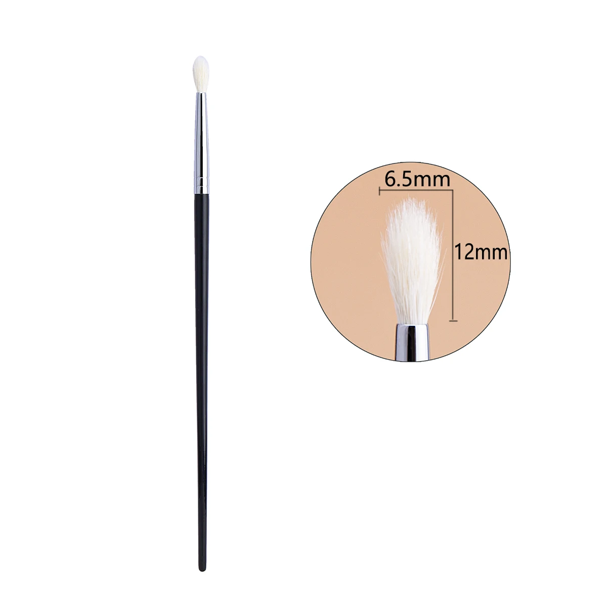 Kleiner Faltenpinsel, Mini-Make-up-Pinsel zum Mischen von spitzen Lidschatten, flauschiges Ziegenhaar/Pferdehaar, präzises, konisches Falten-Make-up-Werkzeug – Detail 18