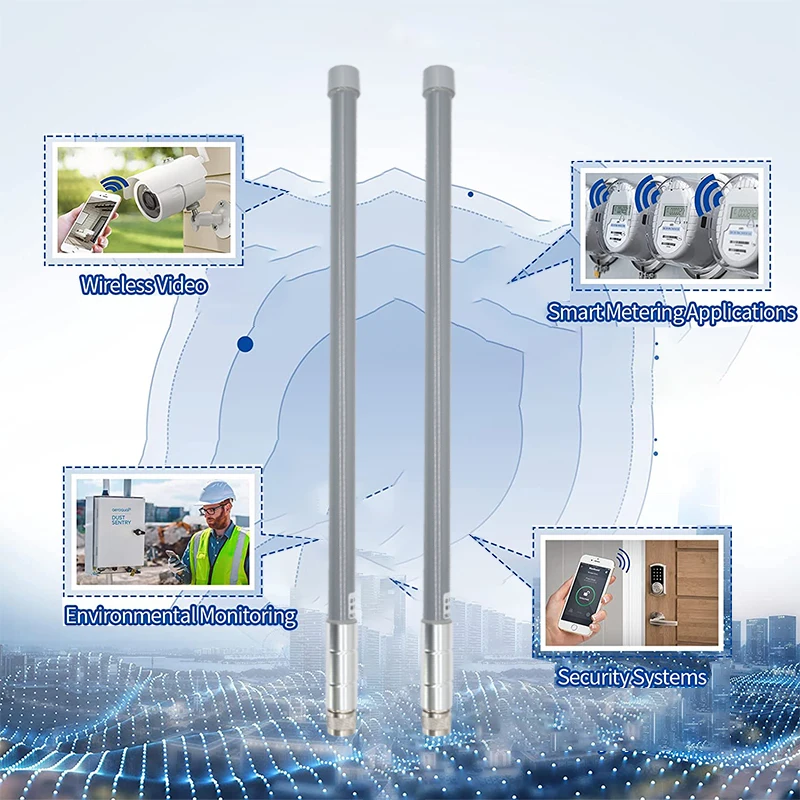 Lora-minero de helio de doble banda para exteriores, antena Omn de 60CM, 2,4G, 5,8G, IP67, impermeable, 8DBI, WiFi, fibra de vidrio, aérea