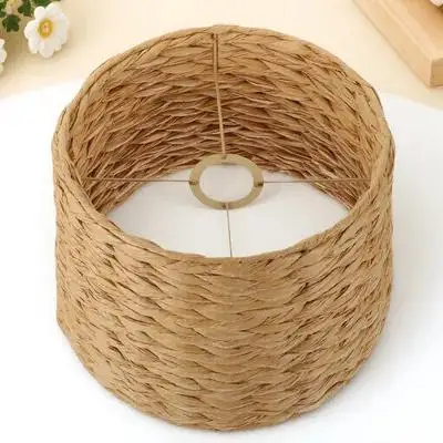 

Плетеный абажур E27 в деревенском стиле, натуральный, для настольных и подвесных светильников, декоративный