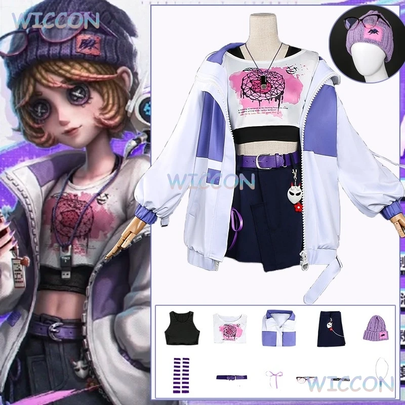 

Mechanic Cosplay Costume Identity V Tracy Reznik BLK Uniform Hat Wig Women Halloween Carnival Play Role Clothes