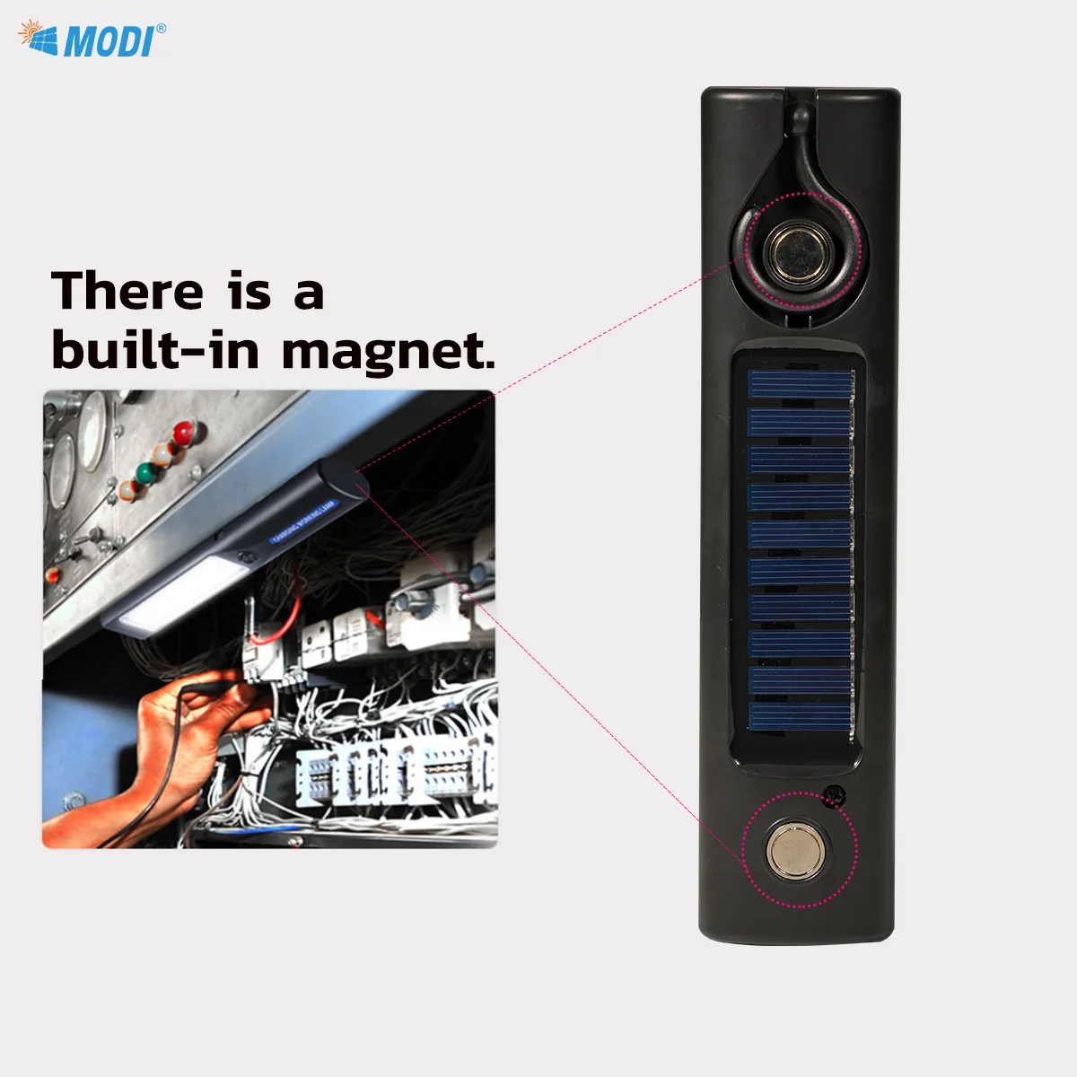 SOLAR LED Torch Work Light Portable Auto Repairing Lamp Rechargeable Camping Lantern Handheld Floodlight With Magnet & Hook