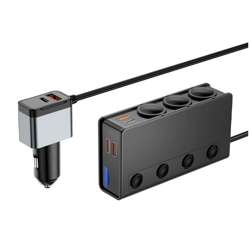 -MEOF 180W One-For-Three Car Charger QC3.0 Fast-Charging Vehicle Charger Through Current