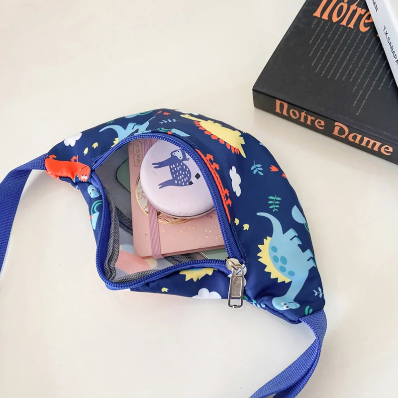 Cute Cartoon Dinosaur Kids Waist Bag Fashion Mini Crossbody Shoulder Bag Children Coin Purse Small Storage Pouch