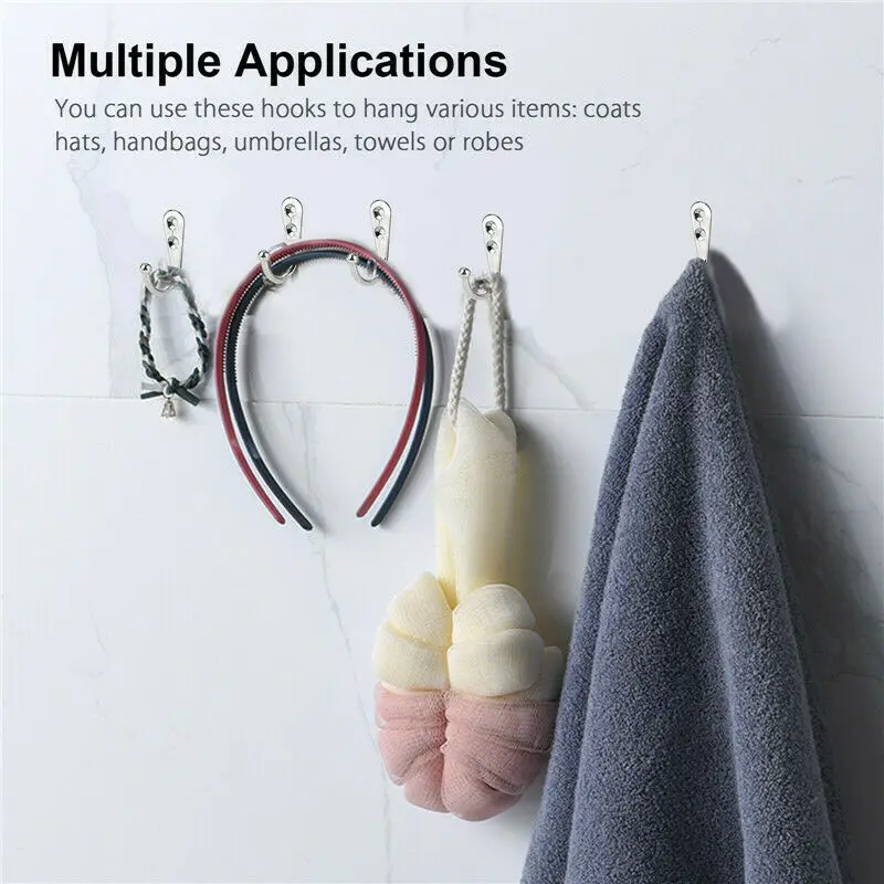 1/2SETS Wall Hooks Hangers Zinc Alloy Antique Double Hole Retro Kitchen Bathroom Accessories Anti-collision