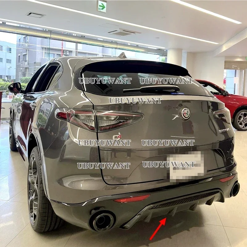 For Alfa Romeo Stelvio 2017 2018 2019 Rear Lip Diffuser High Quality Carbon Fiber / FRP Spoiler Car Bumper Apron Guard