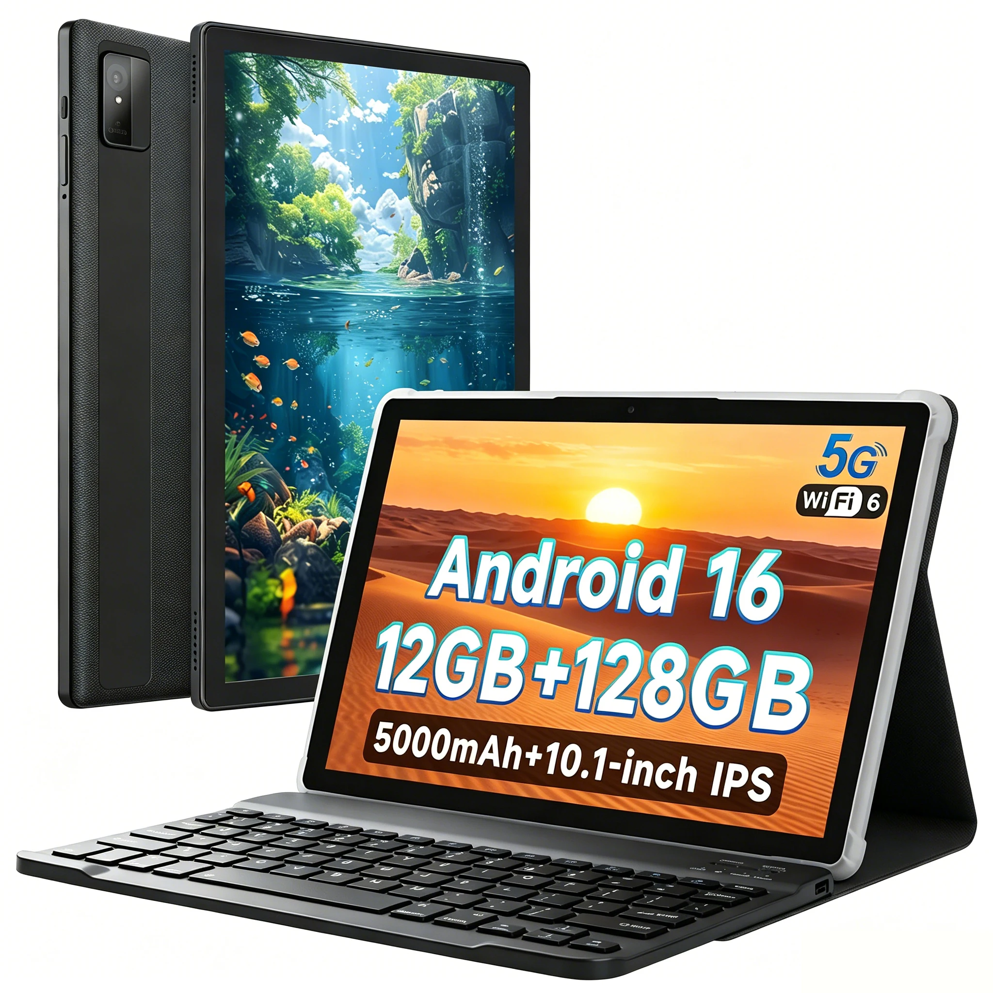 ANRY 10.1 Inch Android 16 Tablet 12GB+128GB 1280*800 IPS Octa Core 5000mAh Battery WiFi Bluetooth 5.0 Dual Camera Gaming Tablets