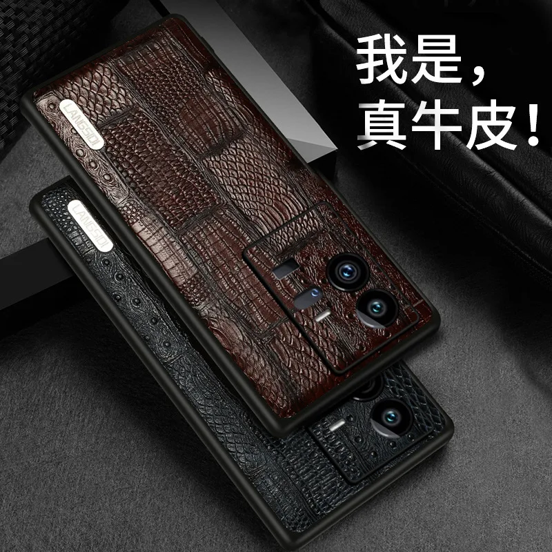 Hot Sales Langsidi Luxury Brand Genuine Leather Retro Splice Phone Cases For Vivo Iqoo 11 10 Iqoo11 Iqoo10 Pro Cover Case