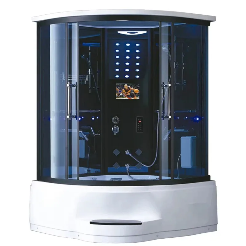 1350X1350X2150mm [Wall Corner Steam Shower Enclosure ]Wi-Fi Starlink Connection TV Wi-Fi Wet Sauna Room A-0135