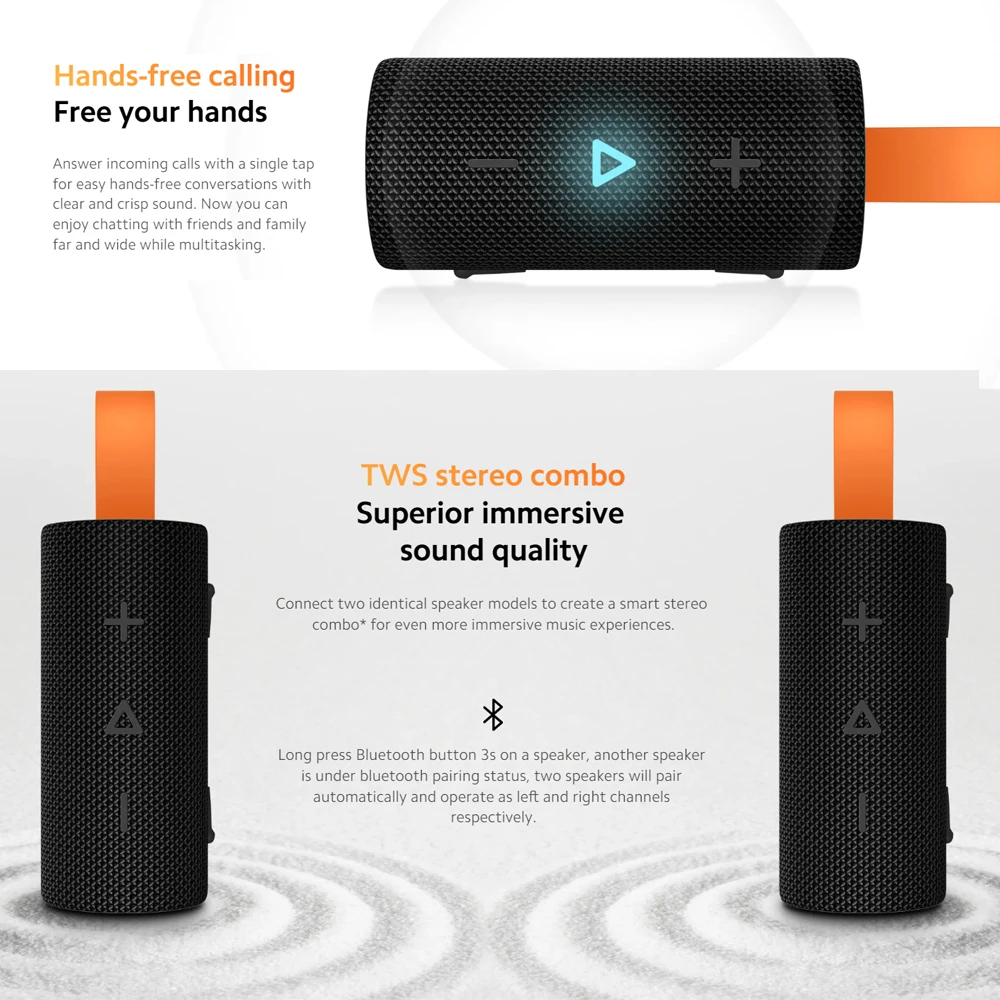 Xiaomi サウンドポケット 5 ワットスピーカー Bluetooth IP67 TWS ステレオコンボ 1000mAh 10 時間バッテリー寿命マイクポータブルスピーカー