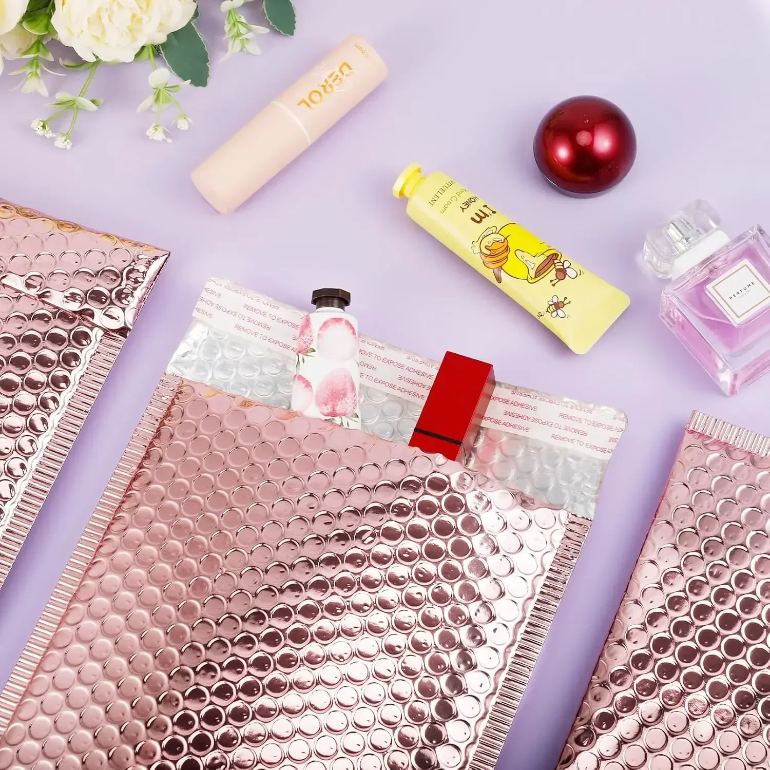 50Pcs Bubble Mailer Shipping Bag Multi Color Holographic Small Business Supplies Metal Bubble Mailer Bags Envelope Mailing