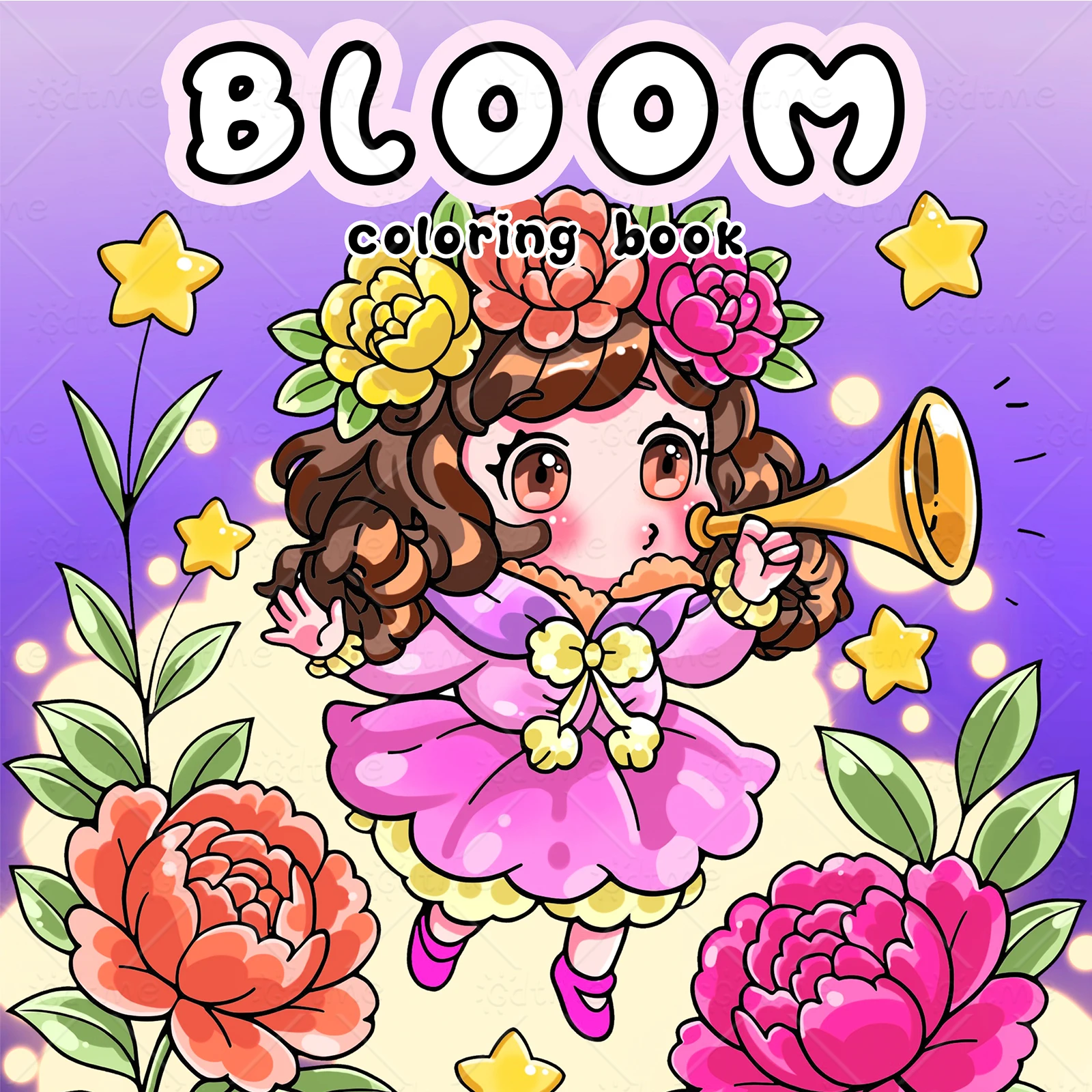 Bloom Malbuch für Erwachsene, 24 Seiten, süßes Zeichenbuch, perfektes Geschenk für Party und Geburtstag (gemütliche Räume zum Ausmalen)