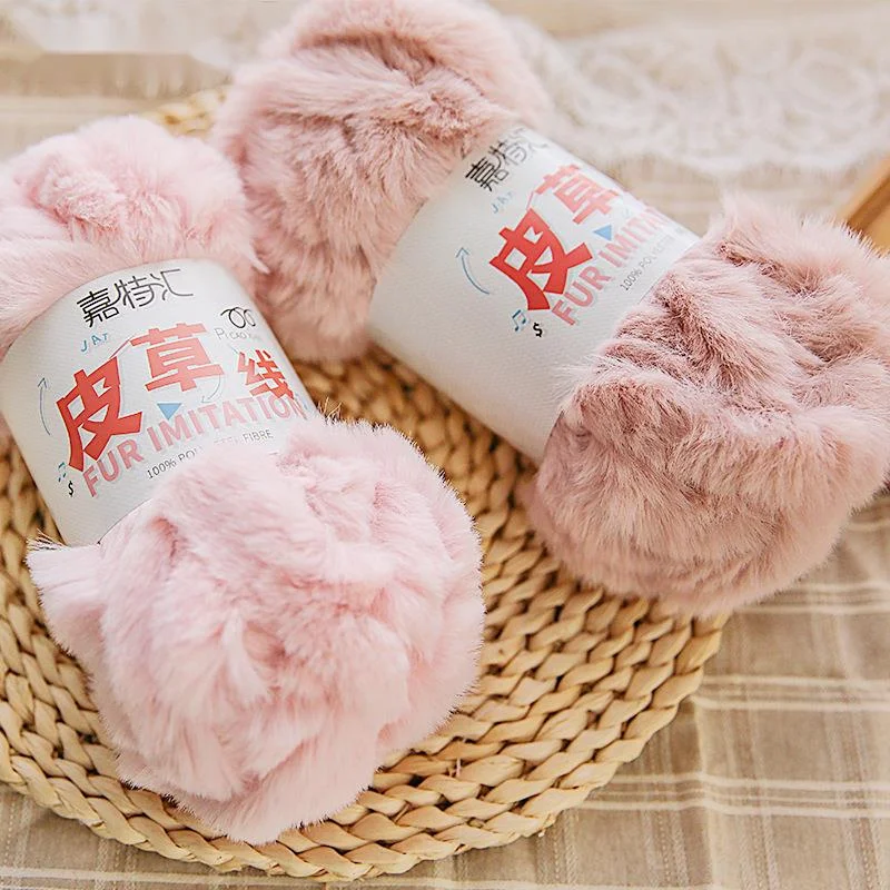 100g/Roll Faux Fur Yarn Wool Yarn For Hand Knitting Crochet Sweater Thread Clothes Scarf Long Plush Threads Fluffy Yarn Warm