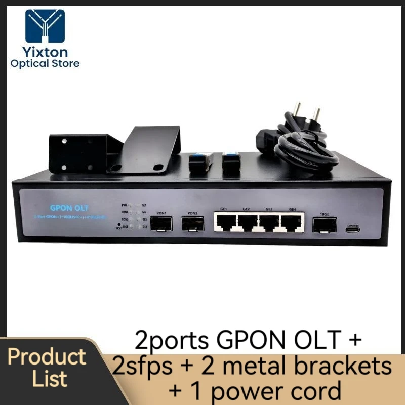 Mini OLT GPON 2-Ports Optical Line Terminal with 2SFP 9dB~13dB AC 100-240V  for FTTH Network Cable Connection high quality